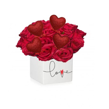 Vasetto Personalizzabile per San Valentino con peluche orsetto