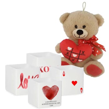 Vasetto Personalizzabile per San Valentino con peluche orsetto