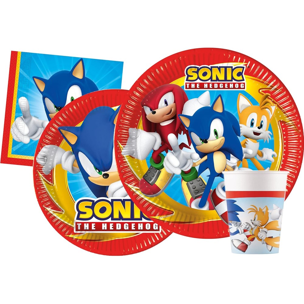 Kit compleanno Sonic per 24 persone