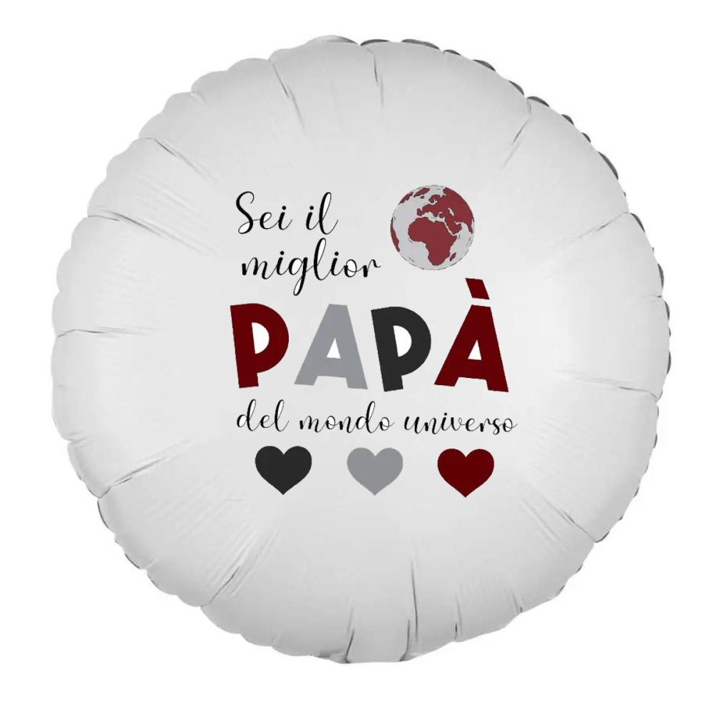 Palloncino foil mondo festa del papà personalizzabile