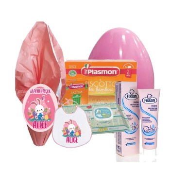 Uovo " La Mia Prima Pasqua " Plasmon Easter Bunny Bimba Rosa