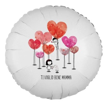 Palloncino foil festa della mamma alberi personalizzabile
