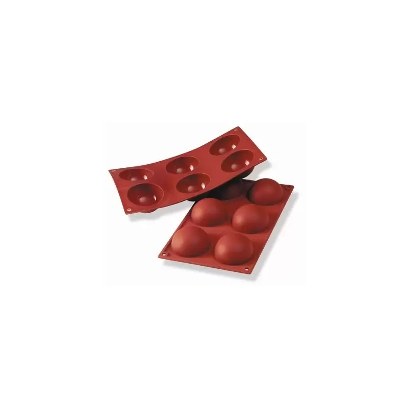 STAMPO PIASTRA SILICONE 6 MEZZE SFERE SF002 DOLCI PASTICCERIA FORNO HALF SHPERE 