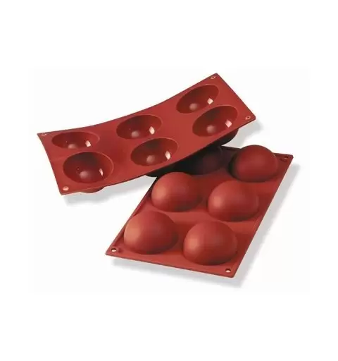 STAMPO PIASTRA SILICONE 6 MEZZE SFERE SF002 DOLCI PASTICCERIA FORNO HALF SHPERE 