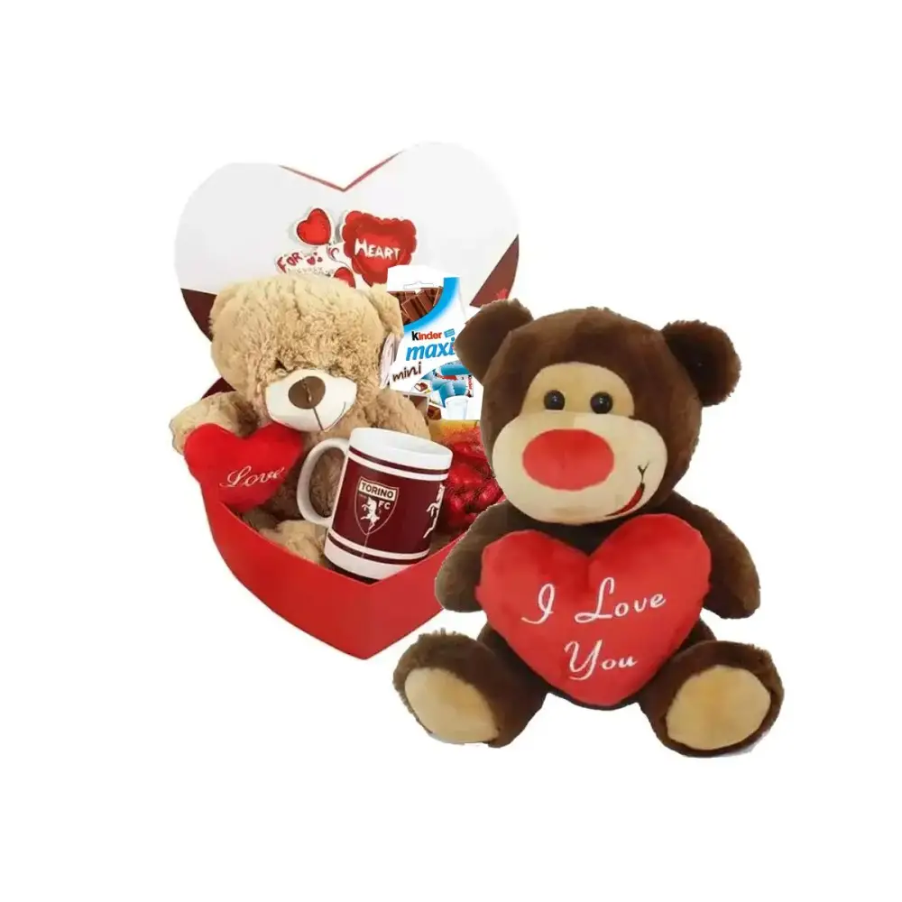SCATOLA SAN VALENTINO DA REGALARE CON TAZZA TORINO E PELUCHE