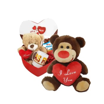 SCATOLA SAN VALENTINO DA REGALARE CON TAZZA ROMA E PELUCHE