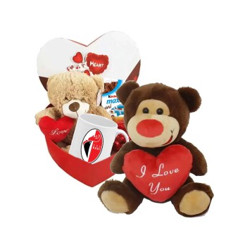 SCATOLA SAN VALENTINO DA REGALARE CON TAZZA BARI E PELUCHE
