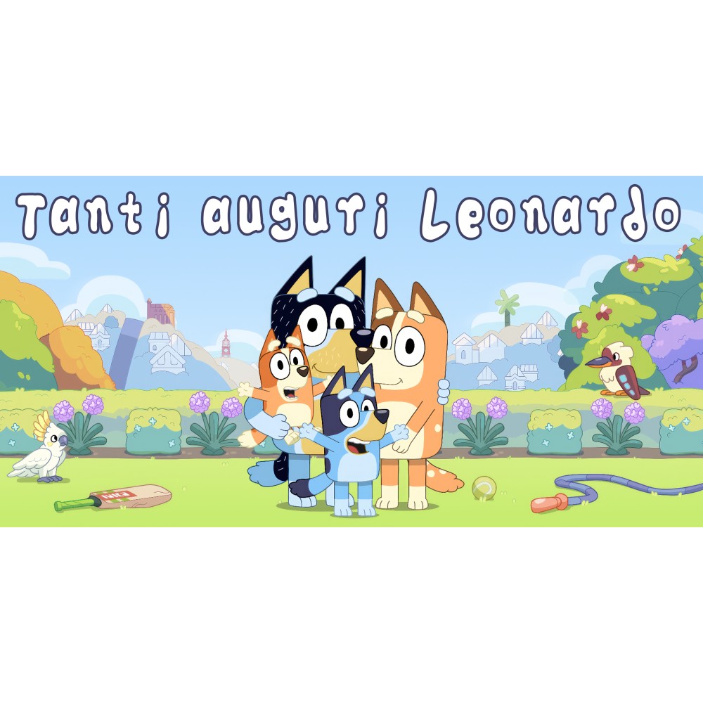 Striscione Banner Bluey Personalizzabile