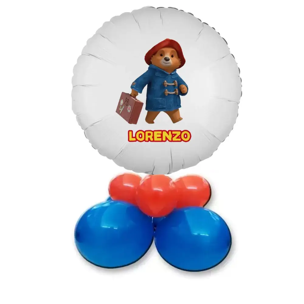 Centrotavola di palloncini con foil personalizzabile Paddington