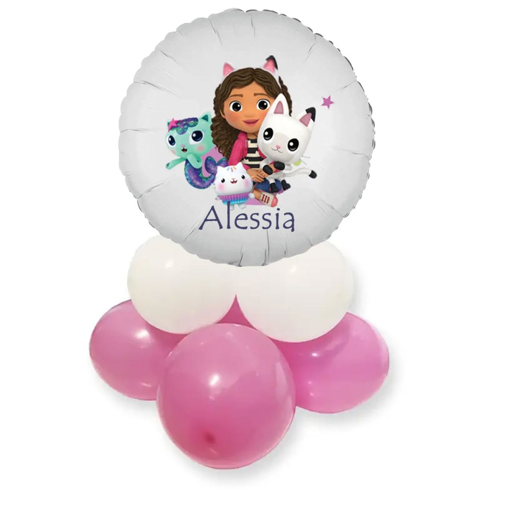 Centrotavola Palloncini Gabby's dollhouse personalizzabile