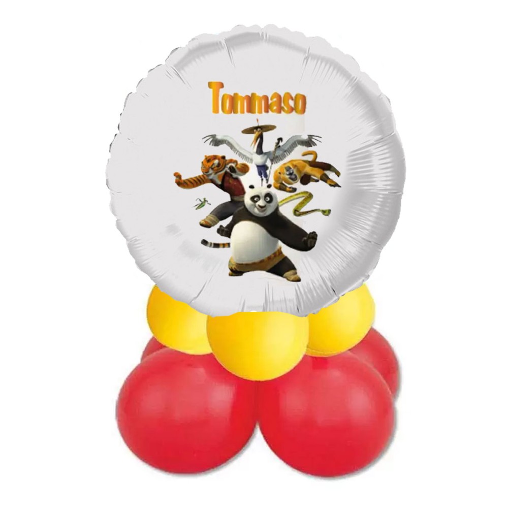 Centrotavola palloncini personalizzabile Kung fu Panda
