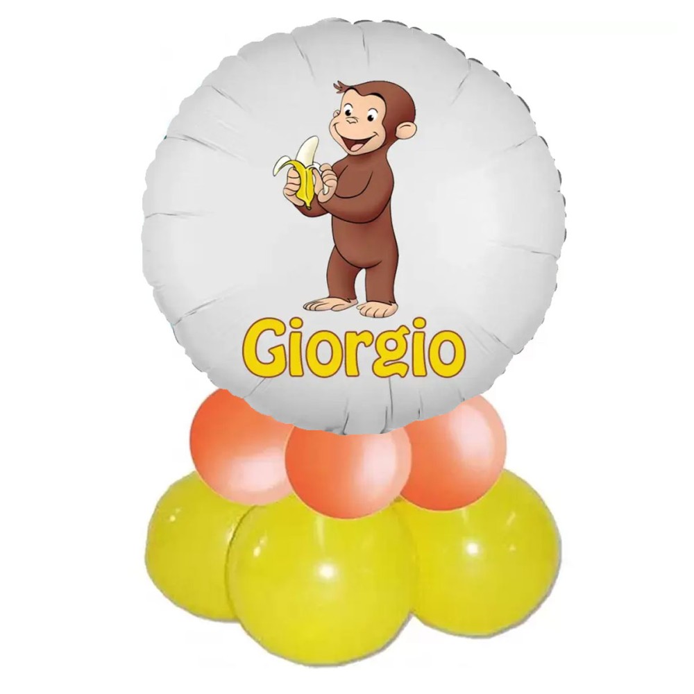 Centrotavola di palloncini personalizzabile Curioso come George
