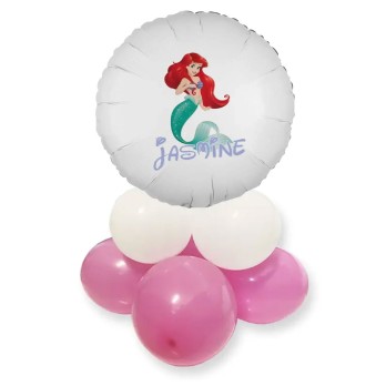 Centrotavola Palloncini Sirenetta Ariel personalizzabile