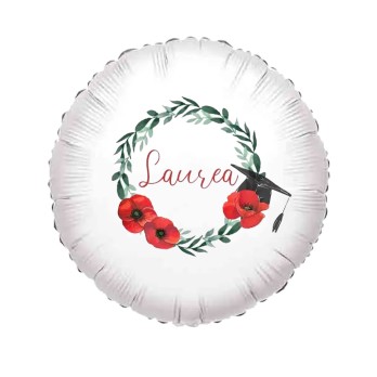 Palloncino foil stampa per Laurea Papaveri rossi