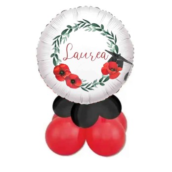 Centrotavola di palloncini fai da te laurea papaveri personalizzabile