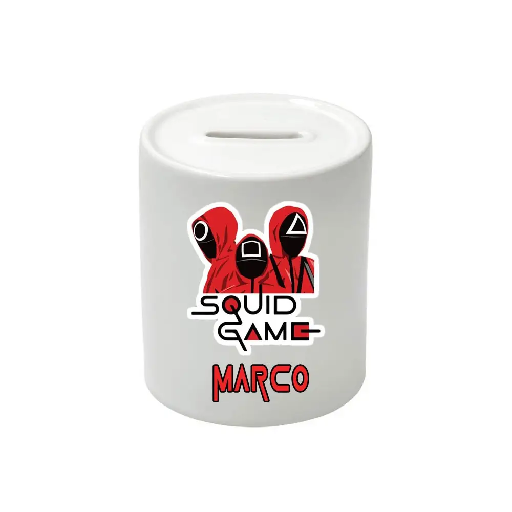 Salvadanaio in Ceramica Squid game personalizzabile