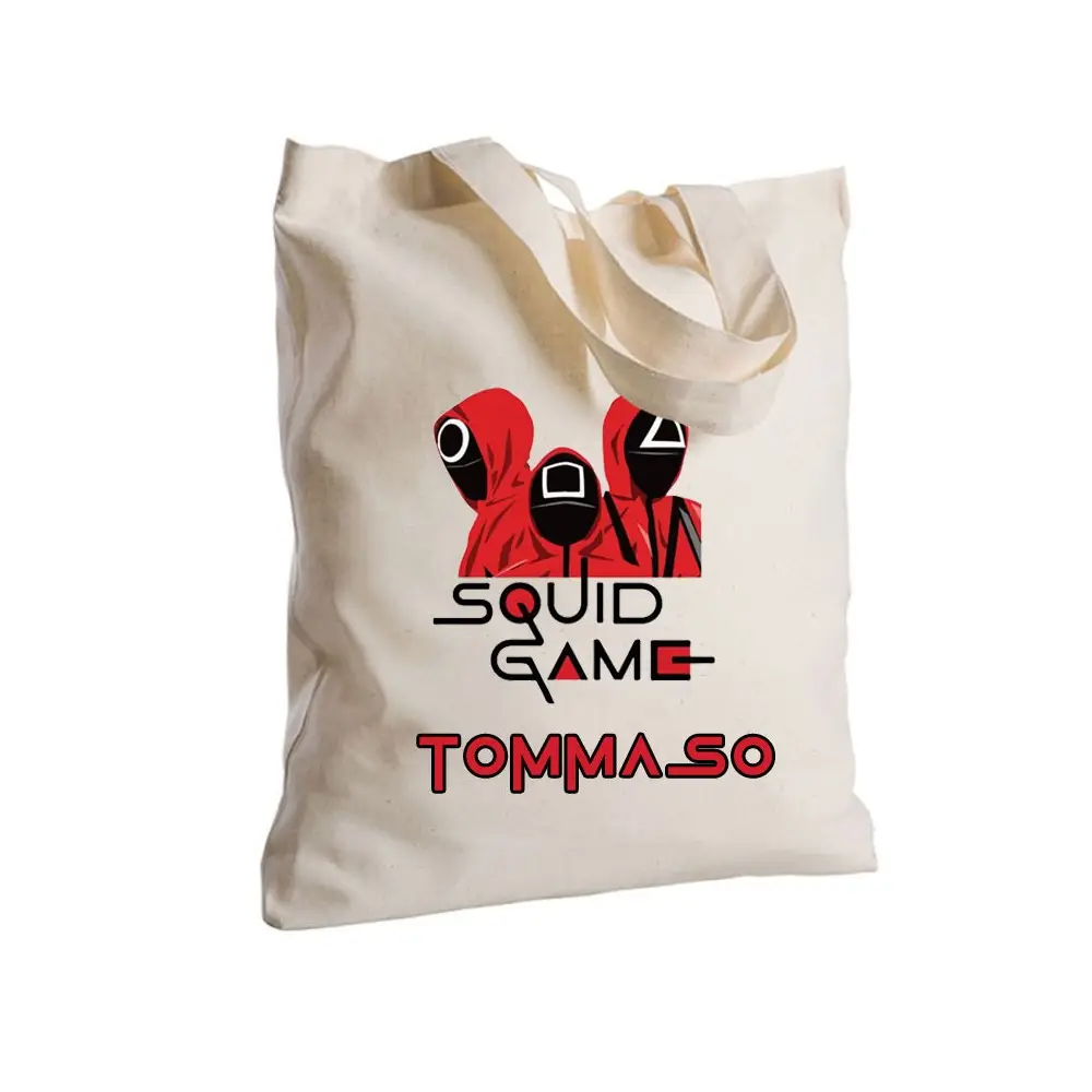 Borsa Shopper Squid Game in Tessuto Personalizzabile 2 pz
