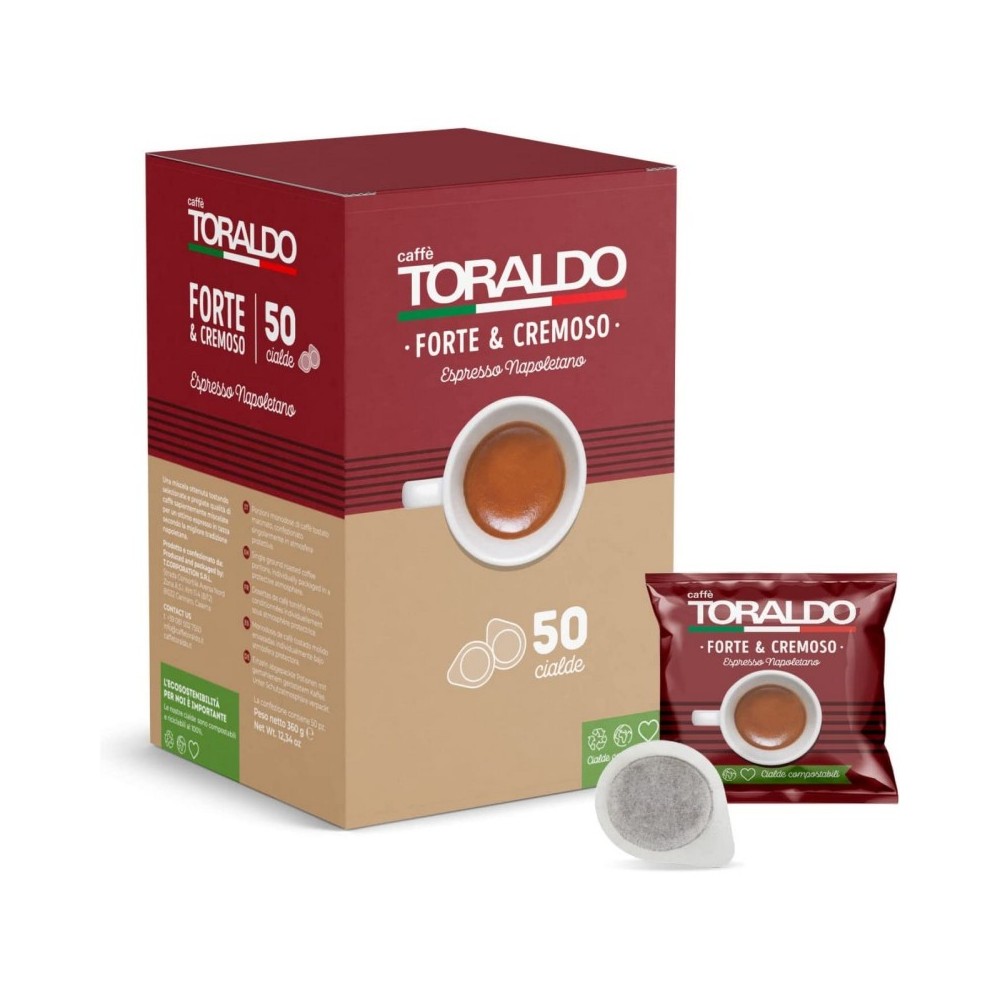 Set regalo 2 conf. Cialde da 50 pz Caffè Toraldo Forte e cremoso + 2 tazzine personalizzabili