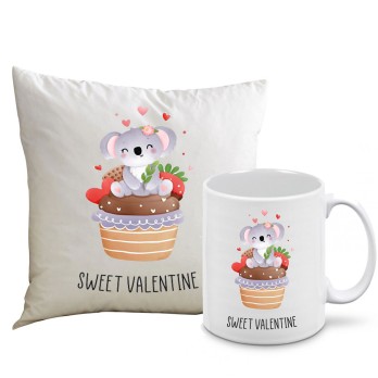 Cuscino San valentino + tazza Sweet Valentine