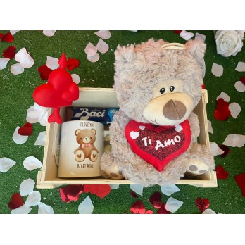 Set san Valentino con peluche Orsetto Ti Amo Baci e tazza