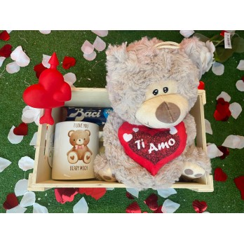 Set san Valentino con peluche Orsetto Ti Amo Baci e tazza
