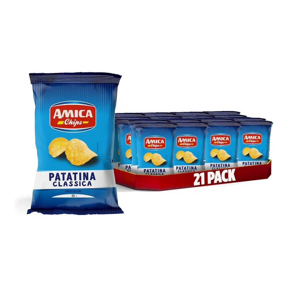 AMICA Chips Patatina Classica Originale, Snack Senza Glutine 21 pz 50 gr