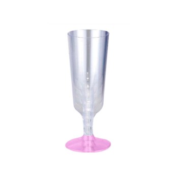calice champagne 6 pz. base rosa 7067