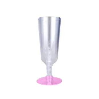 calice champagne 6 pz. base rosa 7067