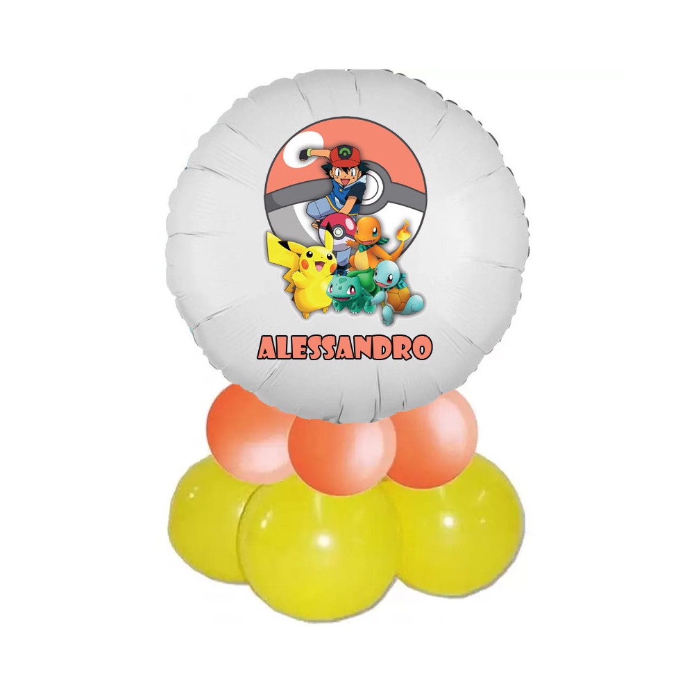 Centrotavola di palloncini Pokemon con foil personalizzabile