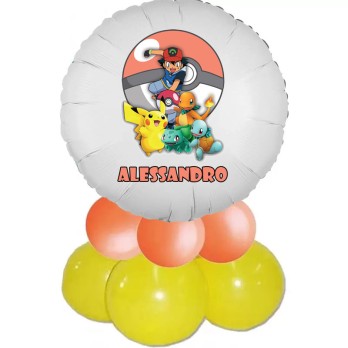 Centrotavola di palloncini Pokemon con foil personalizzabile
