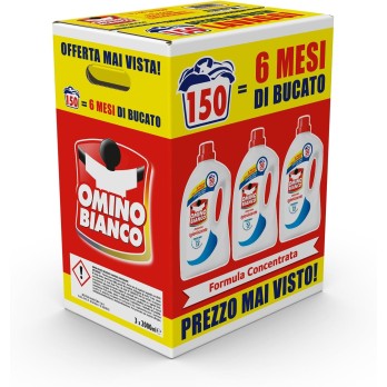 Omino Bianco Detersivo Lavatrice 2000 ml x 3 Confezionizzi