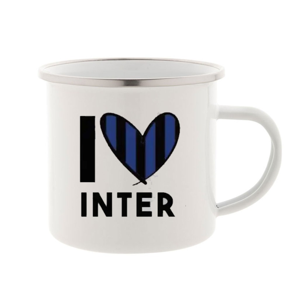 Tazza Vintage in metallo I Love Inter Personalizzabile