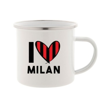 Tazza Vintage in metallo I Love Milan Personalizzabile
