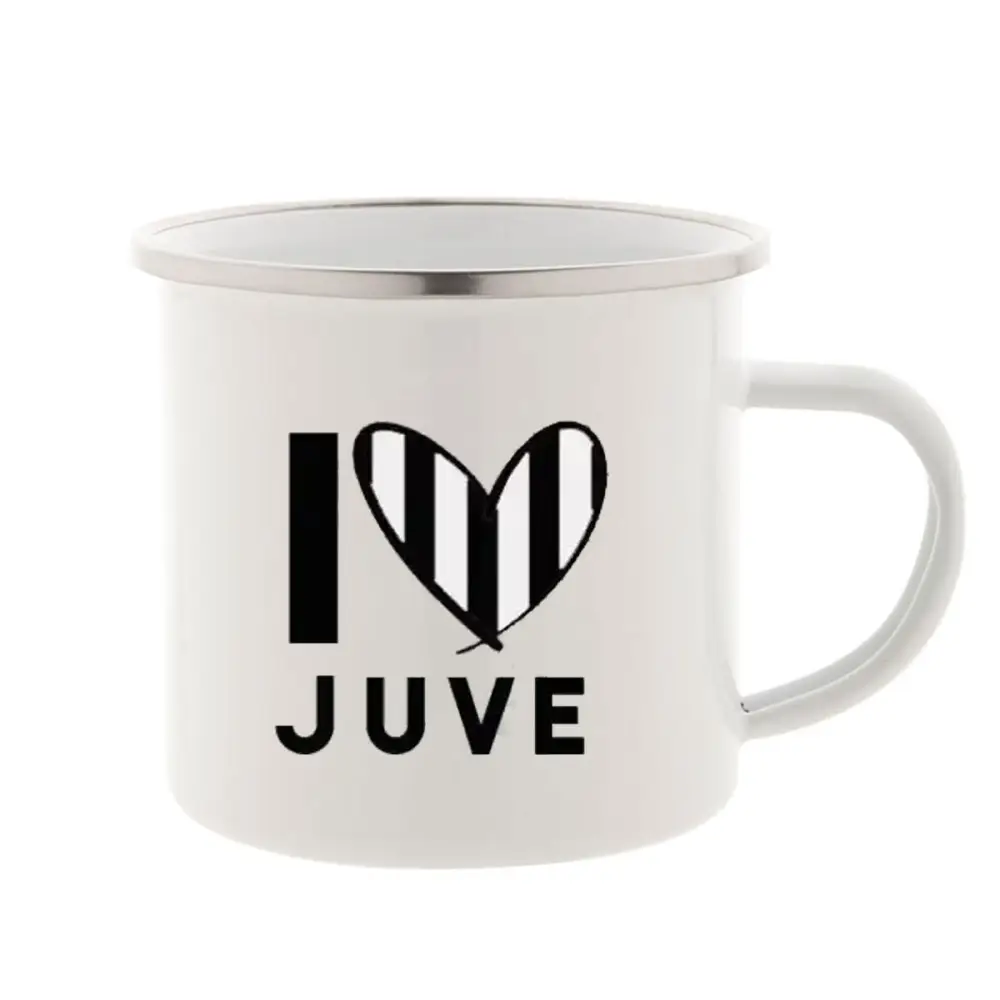 Tazza Vintage in metallo I Love Juventus Personalizzabile