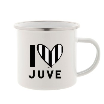Tazza Vintage in metallo I Love Juventus Personalizzabile