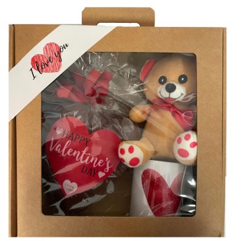 Scatola Regalo San Valentino con Cioccocuore peluche e tazza
