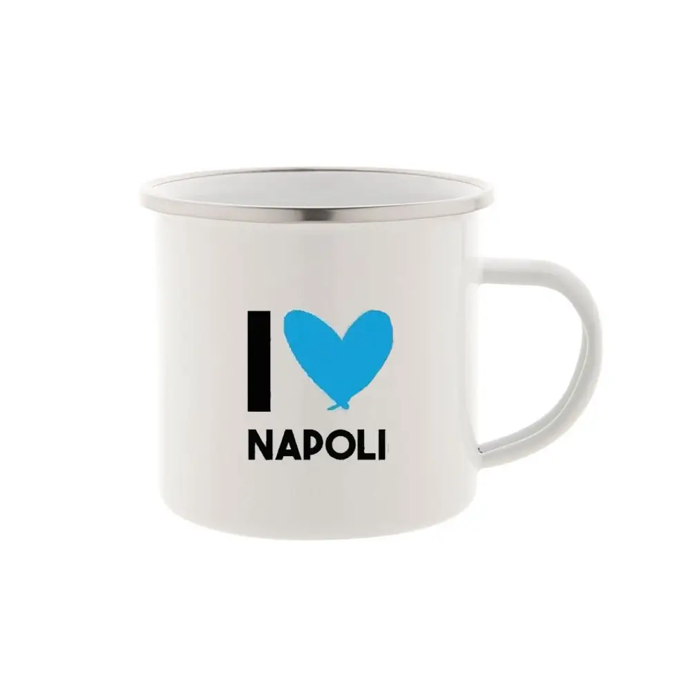 Tazza Vintage in metallo I Love Napoli Personalizzabile
