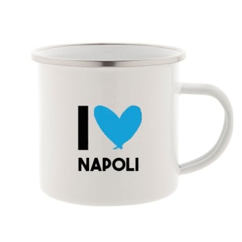 Tazza Vintage in metallo I Love Napoli Personalizzabile