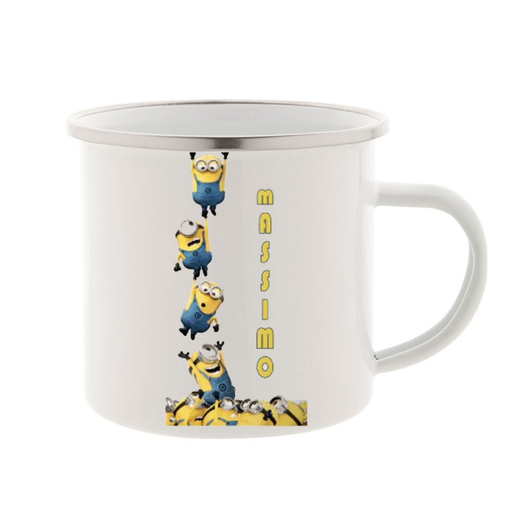 Tazza Vintage in metallo Minions Personalizzabile