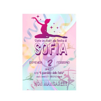Inviti Personalizzabili Ginnastica Artistica  - 20 pz