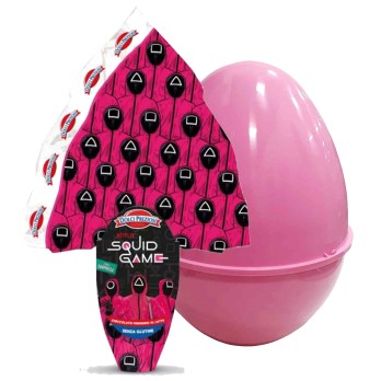 Uovo di pasqua Squid Game con guscio rosa