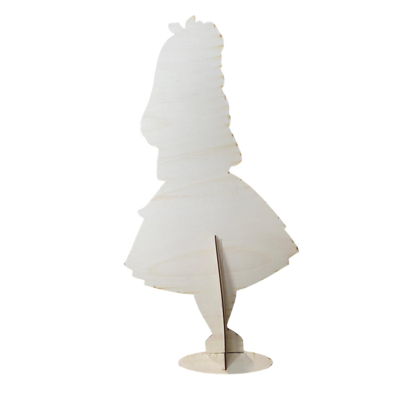 Sagoma decorativa in legno Alice nel Paese delle Meraviglie - 50 cm