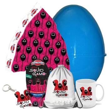 Set Uovo di Pasqua Squid game Sacca Tazza Portachiavi e Guscio