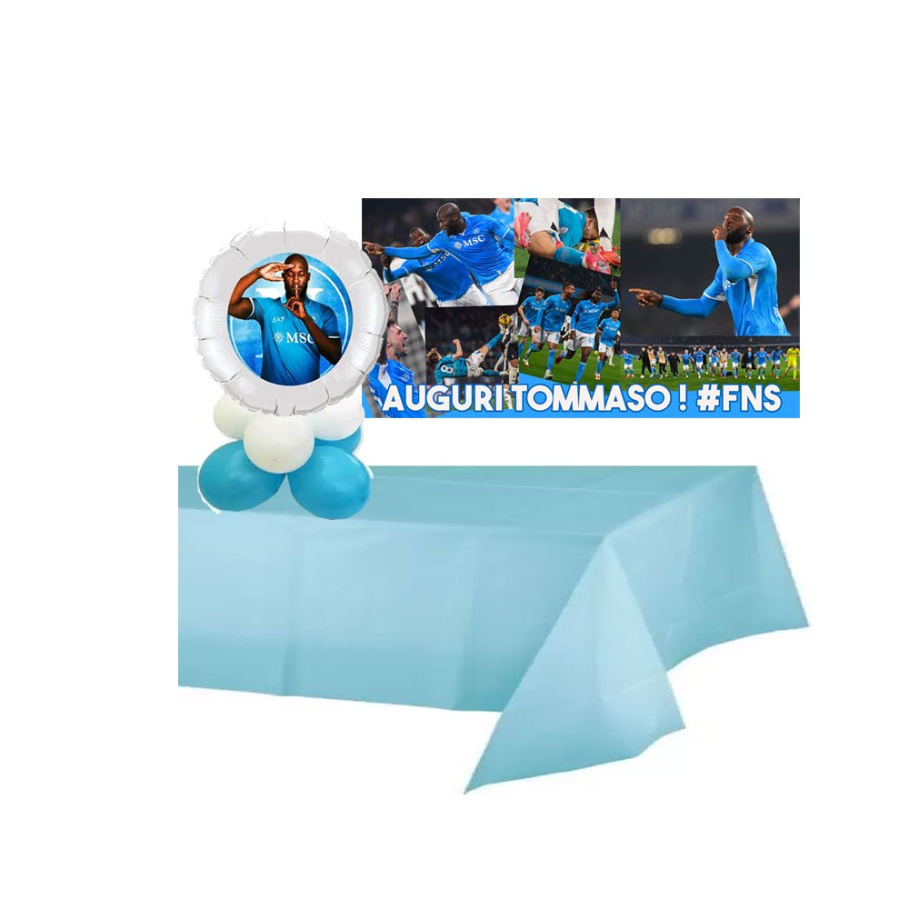 Set allestimento tavola torta Napoli Banner Personalizzabile