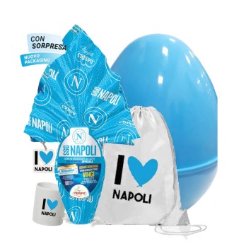 Set Uovo di Pasqua Napoli Sacca Tazza Portachiavi e Guscio