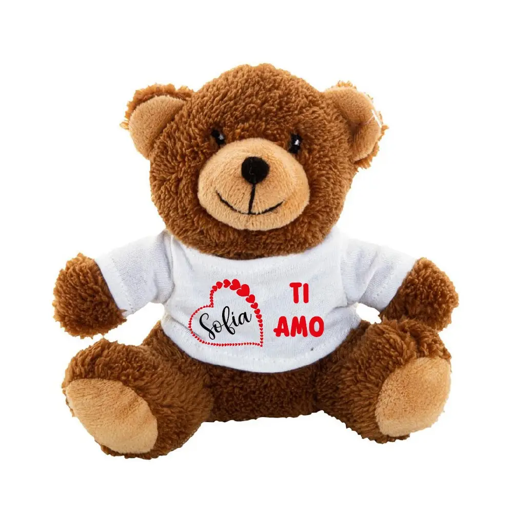 Orsetto di peluche 15 cm con maglietta personalizzabile