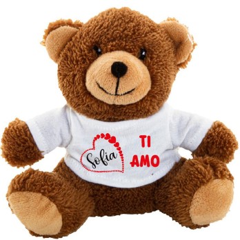 Orsetto di peluche 15 cm con maglietta personalizzabile