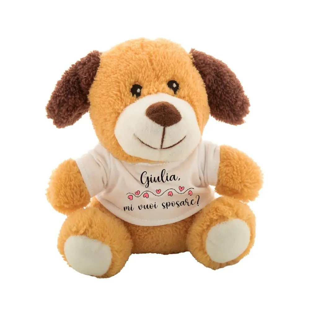 Cane di peluche 15 cm con maglietta personalizzabile