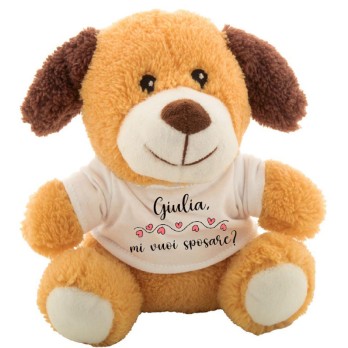 Cane di peluche 15 cm con maglietta personalizzabile