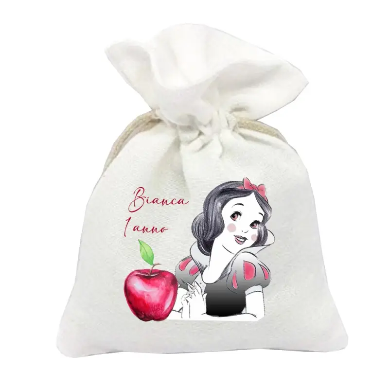 10 SACCHETTI BIANCANEVE PERSONALIZZABILI